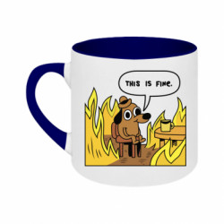 Кружка двоколірна 180ml This is fine - FATLINE Кружка двоколірна 180ml This is fine