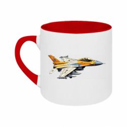 Кружка двухцветная 180ml Истребитель ф-16 - FATLINE Кружка двухцветная 180ml Истребитель ф-16
