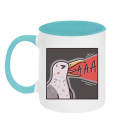 Кружка двухцветная 320ml Чайка орет