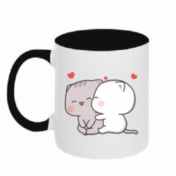 Кружка двухцветная 320ml Peach and Goma Cutie Cats - FATLINE Кружка двухцветная 320ml Peach and Goma Cutie Cats