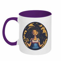 Кружка двухцветная 320ml Девушка и йога