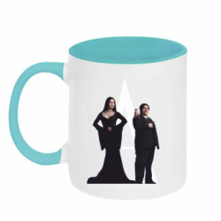 Кружка двухцветная 320ml Гомес Аддамс и Мортиша Аддамс - FATLINE Кружка двухцветная 320ml Гомес Аддамс и Мортиша Аддамс