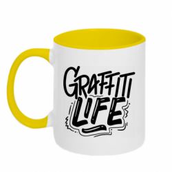 Кружка двухцветная 320ml graffiti life - FATLINE Кружка двухцветная 320ml graffiti life