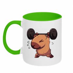 Кружка двухцветная 320ml Gym capybara - FATLINE Кружка двухцветная 320ml Gym capybara