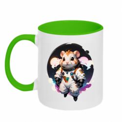 Кружка двухцветная 320ml Хомяк космонавт