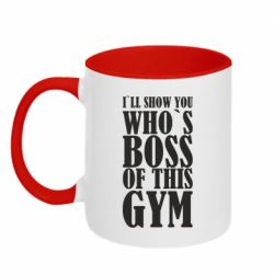 Кружка двоколірна 320ml I`ll show you who`s boss of this gym - FATLINE Кружка двоколірна 320ml I`ll show you who`s boss of this gym