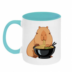 Кружка двухцветная 320ml Капибара с лапшой - FATLINE Кружка двухцветная 320ml Капибара с лапшой