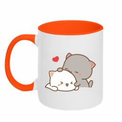 Кружка двухцветная 320ml Кот целует кошку - FATLINE Кружка двухцветная 320ml Кот целует кошку