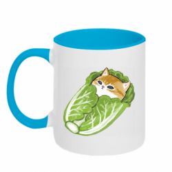 Кружка двухцветная 320ml Кот в капусте - FATLINE Кружка двухцветная 320ml Кот в капусте