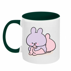 Кружка двухцветная 320ml Милые зайчики