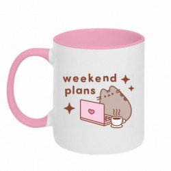 Кружка двухцветная 320ml Pusheen Weekend Plans - FATLINE Кружка двухцветная 320ml Pusheen Weekend Plans