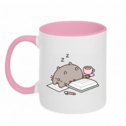 Кружка двухцветная 320ml Пушин Спит - FATLINE Кружка двухцветная 320ml Пушин Спит