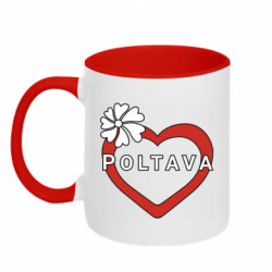 Кружка двухцветная 320ml Серце і Полтава - FATLINE Кружка двухцветная 320ml Серце і Полтава