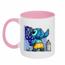 Кружка двухцветная 320ml Стич патриот Украины - FATLINE Кружка двухцветная 320ml Стич патриот Украины