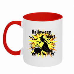 Кружка двухцветная 320ml Ведьма варит зелье в котле - FATLINE Кружка двухцветная 320ml Ведьма варит зелье в котле