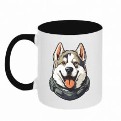 Кружка двухцветная 320ml Военная Хаски - FATLINE Кружка двухцветная 320ml Военная Хаски