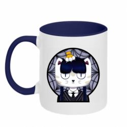 Кружка двухцветная 320ml Wednesday Cat Art - FATLINE Кружка двухцветная 320ml Wednesday Cat Art