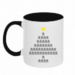 Кружка двоколірна 320ml Ялинка іді нах*й - FATLINE Кружка двоколірна 320ml Ялинка іді нах*й