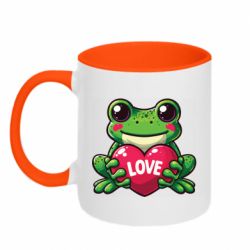 Кружка двухцветная 320ml Жаба с сердцем. Love - FATLINE Кружка двухцветная 320ml Жаба с сердцем. Love