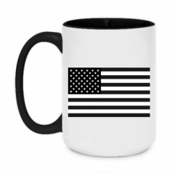Кружка двухцветная 420ml Черно-белый флаг США - FATLINE Кружка двухцветная 420ml Черно-белый флаг США