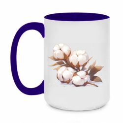 Кружка двухцветная 420ml Веточка хлопка - FATLINE Кружка двухцветная 420ml Веточка хлопка