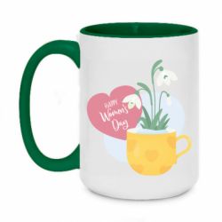 Кружка двухцветная 420ml Букет подснежников - FATLINE Кружка двухцветная 420ml Букет подснежников