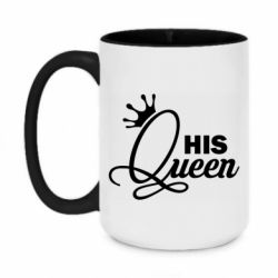 Кружка двоколірна 420ml His Queen з короною - FATLINE Кружка двоколірна 420ml His Queen з короною