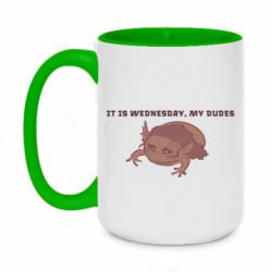 Кружка двухцветная 420ml It's wednesday my dudes - FATLINE Кружка двухцветная 420ml It's wednesday my dudes