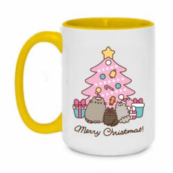 Кружка двоколірна 420ml Pusheen Merry Christmas!