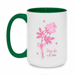 Кружка двухцветная 420ml Розовая роза - FATLINE Кружка двухцветная 420ml Розовая роза