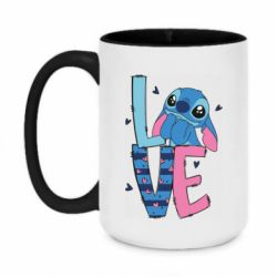Кружка двухцветная 420ml Стич Love - FATLINE Кружка двухцветная 420ml Стич Love