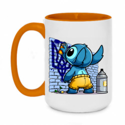 Кружка двухцветная 420ml Стич патриот Украины - FATLINE Кружка двухцветная 420ml Стич патриот Украины