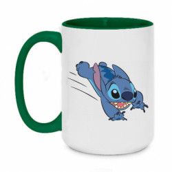 Кружка двухцветная 420ml Стич прыгает - FATLINE Кружка двухцветная 420ml Стич прыгает