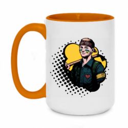 Кружка двухцветная 420ml Украинский Марвел Волонтерам - FATLINE Кружка двухцветная 420ml Украинский Марвел Волонтерам