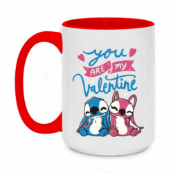 Кружка двухцветная 420ml Valentine Stitch - FATLINE Кружка двухцветная 420ml Valentine Stitch