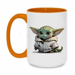 Кружка двухцветная 420ml Йода в курточке - FATLINE Кружка двухцветная 420ml Йода в курточке