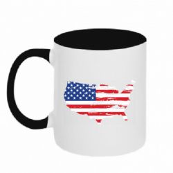 Кружка двоколірна 320ml America Flag Shape