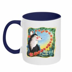 Кружка двухцветная 320ml Пусть придёт Весна - FATLINE Кружка двухцветная 320ml Пусть придёт Весна