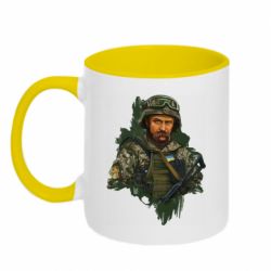 Кружка двухцветная 320ml Тарас Шевченко ВСУ - FATLINE Кружка двухцветная 320ml Тарас Шевченко ВСУ