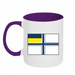Кружка двухцветная 320ml Военно-морской флаг ВСУ - FATLINE Кружка двухцветная 320ml Военно-морской флаг ВСУ