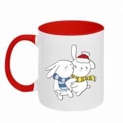Кружка двоколірна 320ml Зайці - FATLINE Кружка двоколірна 320ml Зайці