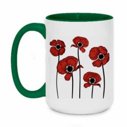 Кружка двухцветная 420ml Цветы вокруг следов от пуль - FATLINE Кружка двухцветная 420ml Цветы вокруг следов от пуль