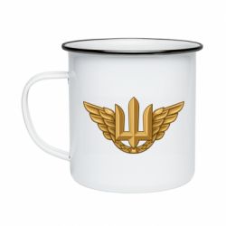 Кружка эмалированная Беретный знак Воздушных сил Вооруженных сил Украины - FATLINE Кружка эмалированная Беретный знак Воздушных сил Вооруженных сил Украины