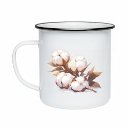 Кружка эмалированная Веточка хлопка - FATLINE Кружка эмалированная Веточка хлопка