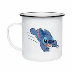 Кружка эмалированная Стич прыгает - FATLINE Кружка эмалированная Стич прыгает