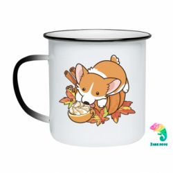 Кружка-хамелеон емальована Autumn Corgi - FATLINE Кружка-хамелеон емальована Autumn Corgi