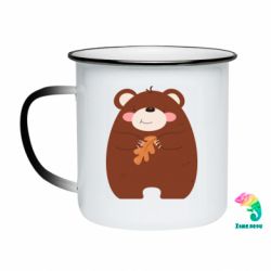 Кружка-хамелеон емальована Bear and leaf - FATLINE Кружка-хамелеон емальована Bear and leaf