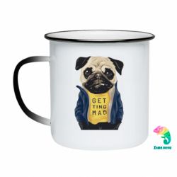 Кружка-хамелеон эмалированная Cool pug smokes - FATLINE Кружка-хамелеон эмалированная Cool pug smokes