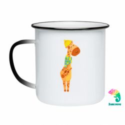 Кружка-хамелеон емальована Giraffe in a scarf - FATLINE Кружка-хамелеон емальована Giraffe in a scarf