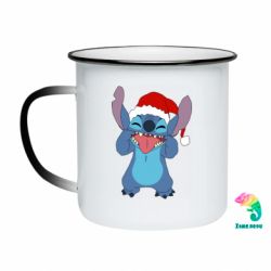 Кружка-хамелеон эмалированная Новогодний Стич - FATLINE Кружка-хамелеон эмалированная Новогодний Стич